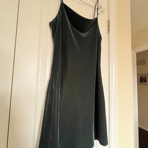 Banana Republic Factory Velvet Slip Dress - Teal - Picture 4 of 5